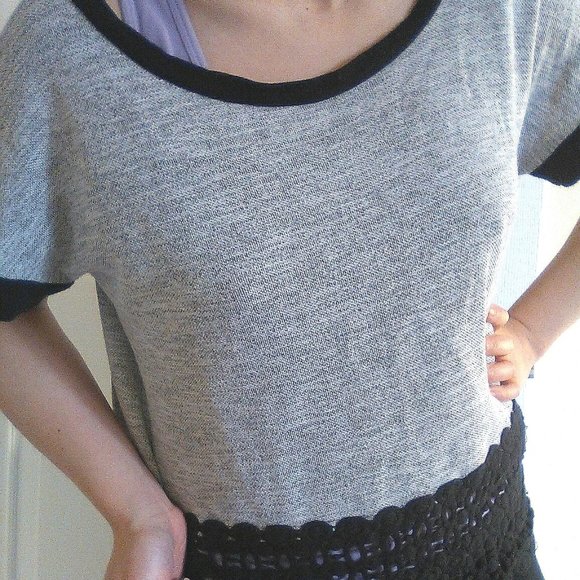 Dulcie Grey Crochet Knit Top - Picture 5 of 5